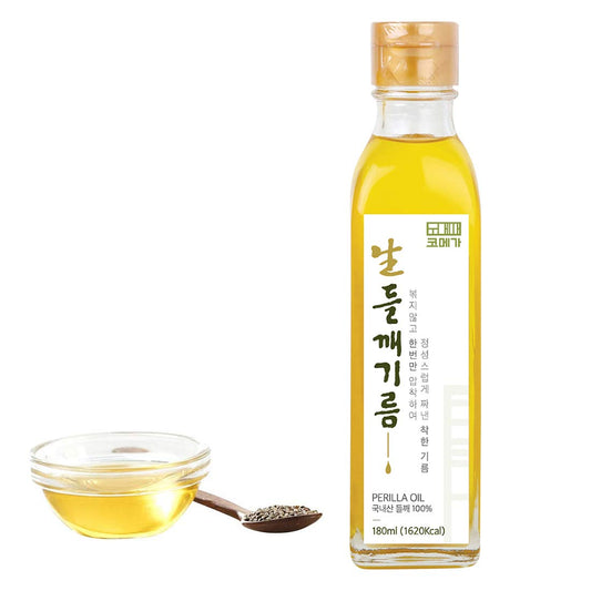 Korean Cold Pressed Premium Extra Virgin Pure Perilla Seed Cooking Oil Rich Source of Omega 3, 6, 9 (6.09 Fl Oz (Pack of 1, 6.09, Count)