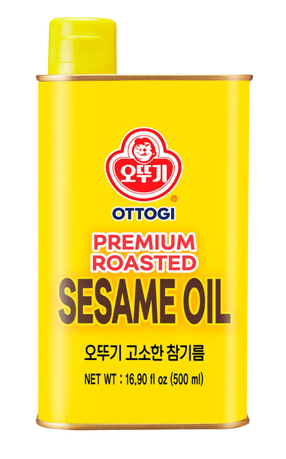 OTTOGI 100% Pure Premium Roasted Sesame Oil, Toasted to Perfection, Traditional Korean Style Oil, 500ml (16.90 fl oz)