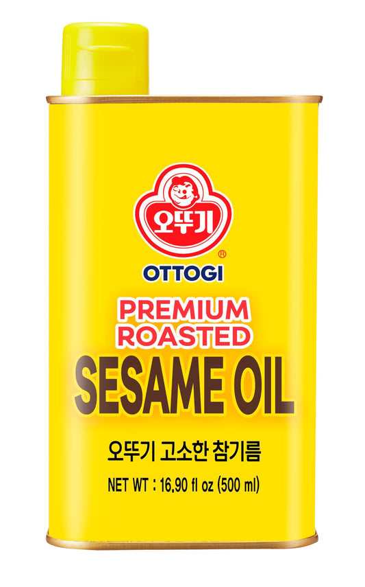 OTTOGI 100% Pure Premium Roasted Sesame Oil, Toasted to Perfection, Traditional Korean Style Oil, 500ml (16.90 fl oz)
