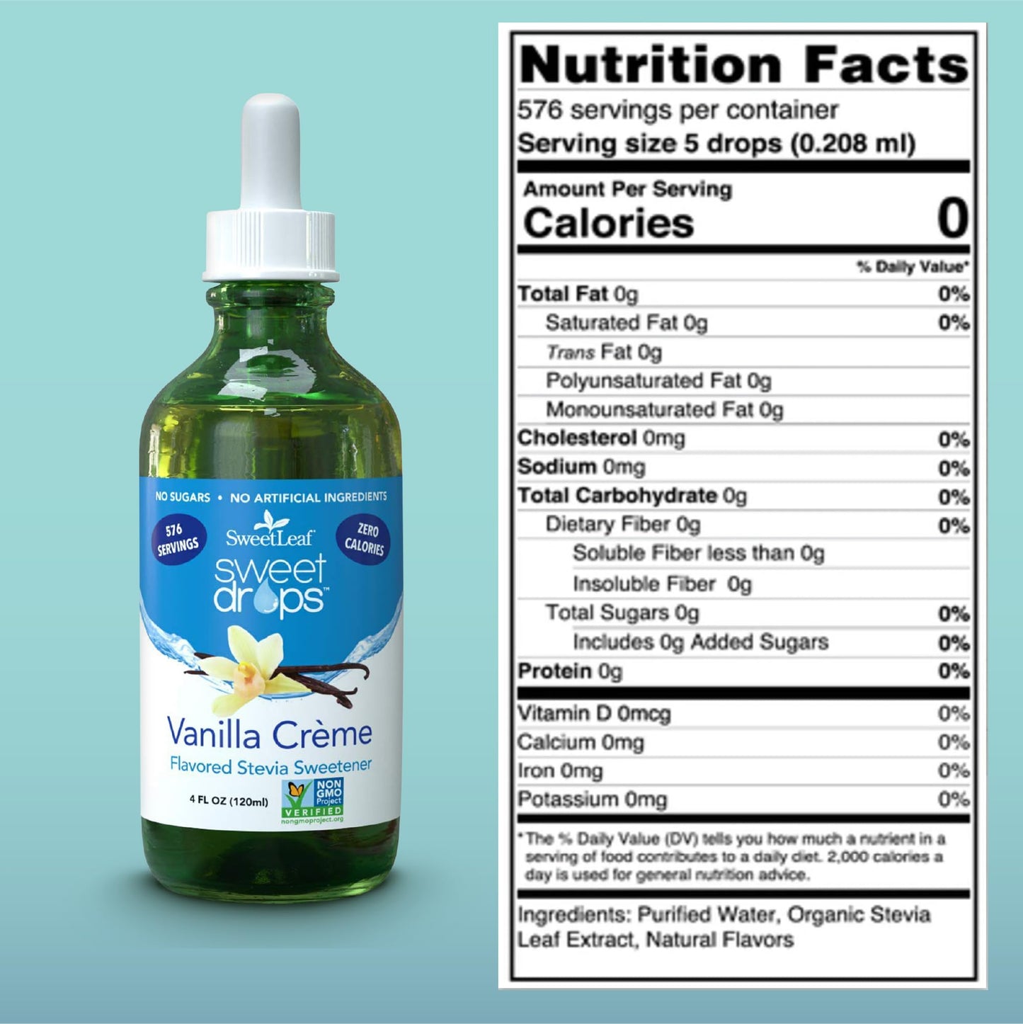 SweetLeaf Drops Liquid Stevia Sweetener, Vanilla Creme, 4 Oz