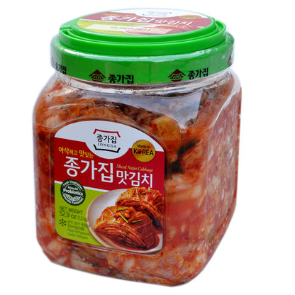 Jongga Mat Kimchi 52.9 oz(1.5kg) Cut Cabbage Kimchi - Imported from Korea - Fresh Naturally Fermented