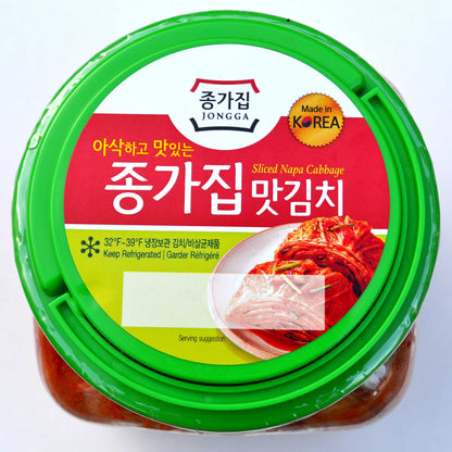 Jongga Mat Kimchi 52.9 oz(1.5kg) Cut Cabbage Kimchi - Imported from Korea - Fresh Naturally Fermented