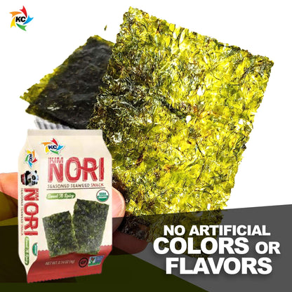 KIMNORI Seasoned Seaweed Snacks Sheets – Organic Sweet 'N Spicy Flavor, 12 Individual Packs, Roasted Crispy Premium 100% Natural Laver Kim Nori, 4g 0.14 Ounce